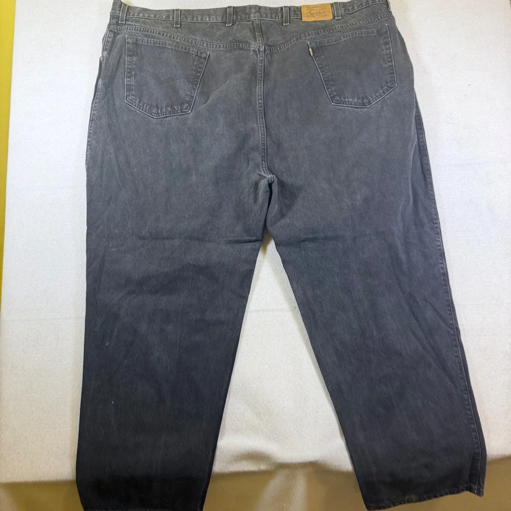 Levi Strauss Signature 545 Loose Fit Mens Jeans 56x30 Faded Black Orange Tab